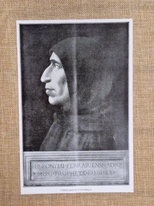 Girolamo Savonarola Dominikanerprediger Reformator Florenz Druck 1933 - Bild 1 von 1