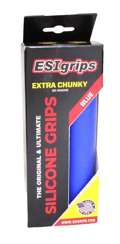 ESI EXTRA Chunky 34mm Soft Bike Grips 130mm, Blue - Image 1 of 1