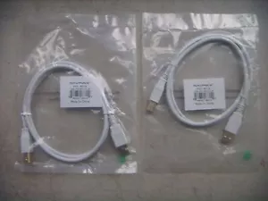 Monoprice 8615 3ft USB 2.0 A Male to B Male 28/24AWG Cable (Gold Plated) 2 Pack - Picture 1 of 2