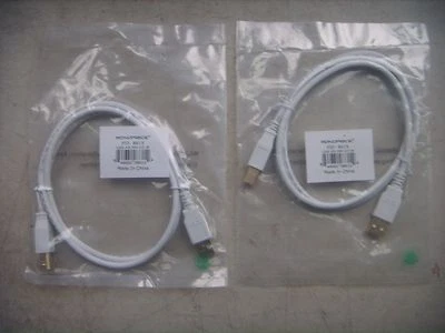 Monoprice 8615 3ft USB 2.0 A Male to B Male 28/24AWG Cable (Gold Plated) 2 Pack - Image 1 of 2