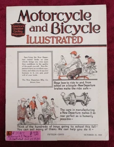 Vintage Motorcycle and Bicycle Illustrated Magazine October 23, 1924 #M26 - Picture 1 of 5