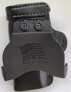 Leather Gun Holster PADDLE RUGER LCP & LASERMAX OWB RH BLACK A597 - Picture 1 of 2