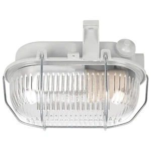 Ovalleuchte Kellerlampe 1 x E27 / 42W mit Klappbügel Strukturglas IP 44 - Picture 1 of 2