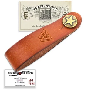 Adaptador de cabezal acústico vintage de cuero marrón Walker & Williams AT-1-VBRN - Imagen 1 de 8