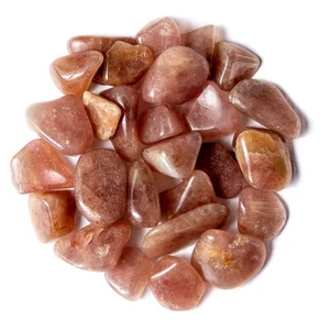 1/4 lb Tumbled Red Aventurine Gemstone Crystals 15-35 Stones Gem Rock Specimens - Picture 1 of 6