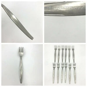 Eldan Japan Stainless Steel 18 8 Lot of 12 Cocktail Forks mcm Plain Sleek UT - Picture 1 of 7