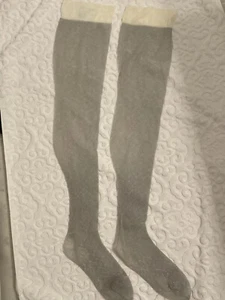 Rare Vintage Bur-Mil Cameo Shimmer Silver Stockings Size 10 Orig. box Style 334 - Picture 1 of 8