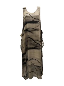Womens Plus Size Curve Bubble Dress Abstract Print Pocket Maxi Free Size - P18 - Picture 1 of 1