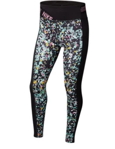 NIKE JDI One Leggings Girl’s Size Large Stretch Splash Print Multicolor Black - Picture 1 of 6