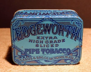 Vintage 1940s Edgeworth Extra Plug Sliced Pipe Tobacco Tin Excellent Condition - Picture 1 of 8