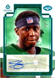 AHMAD SAUCE GARDNER 2023 PANINI LUMINANCE PLATINUM PORTRAIT AUTO SP 1/1 JETS - Picture 1 of 2