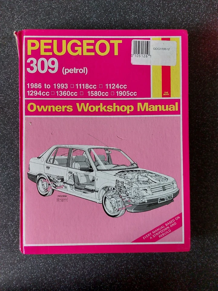 Haynes Owners Workshop Manual Peugeot 309 petrol 1986 to 1993 (1266) - Image 1 of 1