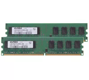 Elpida 4GB 2X2GB PC2-6400 Memory fr Dell Optiplex,755 210L 320 330 740 745 FX160 - Picture 1 of 6