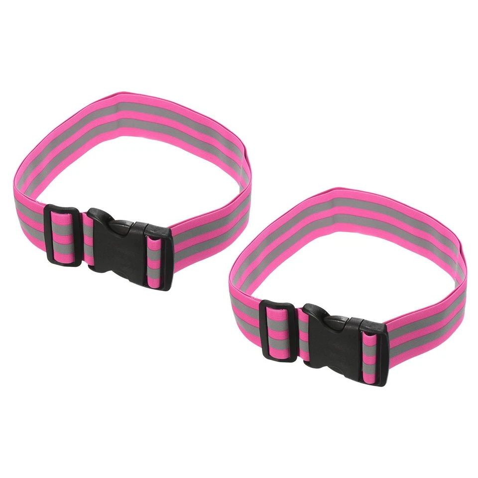 Reflectante Cinturón Bandas 26x2" Tira Reflexivo Correr Equipos Rosa 2pzs - Imagen 1 de 4