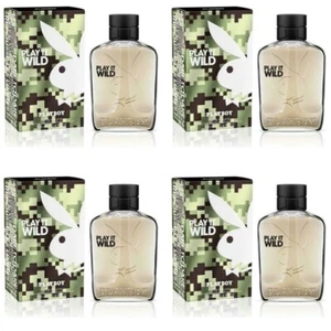 *PACK OF 4* PLAYBOY PLAY IT WILD Cologne by Coty for Men 3.4 oz 100 ml EDT Spray - Picture 1 of 1