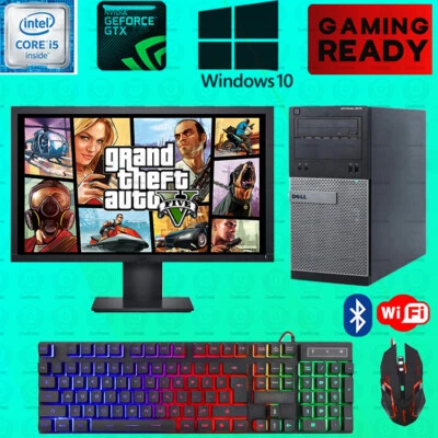 GTA5 Gaming Dell i5 Desktop PC Computer SSD Nvidia GTX 750 Ti Win 10 8GB - Image 1 of 4