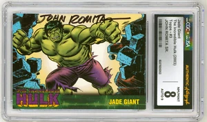 CGC JSA SS 8 SIGNED John Romita Sr. Incredible Hulk Topps Art Trading Card - Imagen 1 de 2