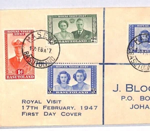BASUTOLAND FDC KGVI ROYAL VISIT 1947 S. Africa Johannesburg{samwells}YO240 - Picture 1 of 12