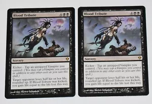 2X BLOOD TRIBUTE Black Rare ZENDIKAR Sorcery MAGIC GATHERING CARD - Picture 1 of 4