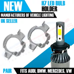 2x H7 LED Headlight Bulb Adapter Holder Audi BMW F10 F20 E60 5 Series 1 B4 - Picture 1 of 6
