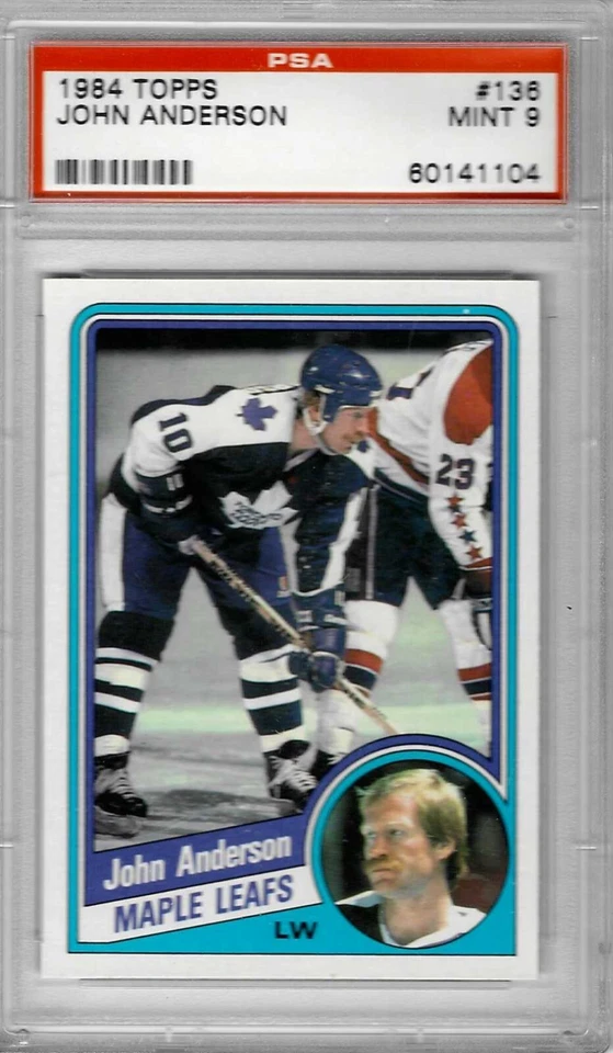 1984 Topps #136 - John ANDERSON - PSA 9+++ Maple Leafs - Image 1 of 1