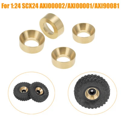 4x Brass Wheel Weights For SCX24 AXI00002/AXI00001/AXI90081 1:24 RC Crawler Car - Image 1 of 4