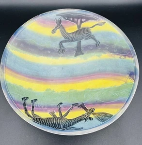 African Zebra Display Plate Made In Kenya - Picture 1 of 5
