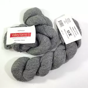 Valley Yarns HATFIELD 2 Hanks 100% Baby Alpaca Lace Yarn Color SFN43 Dark Grey - Picture 1 of 8