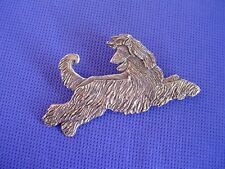 Afghan Hound Pin Leaping Stylized #32E Pewter Dog Jewelry by Cindy A. Conter