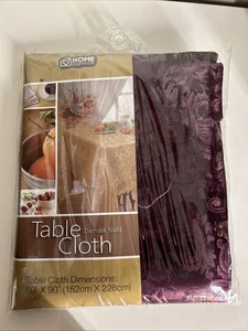 Home Formation Damask Solid Table Cloth 60inx90in - Picture 1 of 2