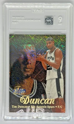 1997 Fleer Flair Showcase TIM DUNCAN Row 1 RC Rookie - TAG 9 - Image 1 of 2