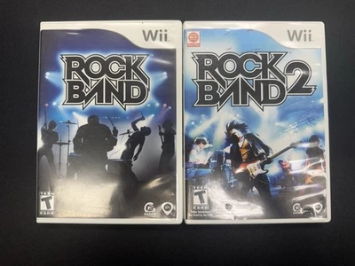 Rock Band 1 & Rock Band 2 (Nintendo Wii) Bundle Lot, Complete CIB! Tested! Games - Image 1 of 4