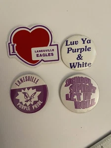 Botones Lanesville Purple Pride Indiana (4) Pin Back P57 - Imagen 1 de 3