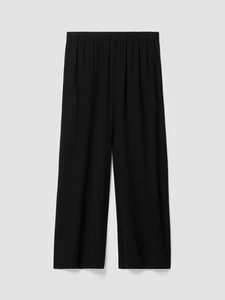 Pantalon Eileen Fisher en soie georgette crêpe jambes larges coupe facile, longueur cheville taille XXL - Photo 1/6