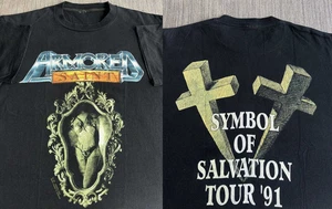 Vintage 90’s Armored Saint Symbol of Salvation Band Black Cotton Unisex T-Shirt - Picture 1 of 3