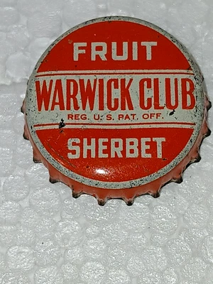 Vintage Scarce Rhode Island Warwick Club Fruit Sherbet Cork Lined Bottle Cap - Image 1 of 2