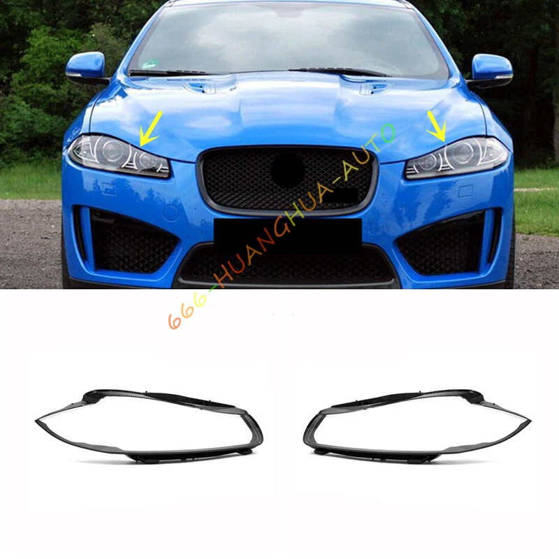 Both Side Headlight Clear Lens Cover Replace + Sealant For Jaguar XF 2012-2015 - Imagem 1 de 4