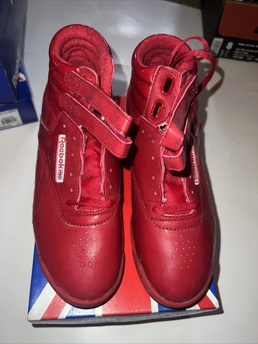 Reebok Classics Ragazza Freestyle Hi Patent 72 Rosso Fiamma Taglia 5 5 '96 Vintage