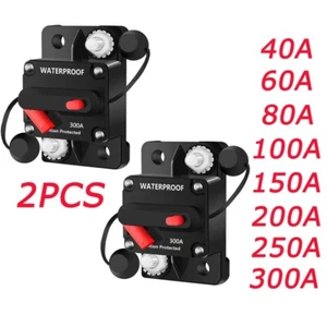 2pcs 12V-48V DC Car Boat Auto Waterproof 40-300A AMP Circuit Breaker Fuse Reset - Picture 1 of 20