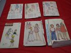 6 Vintage SIMPLICITY McCALL'S BUTTERICK Sewing Patterns Childrens