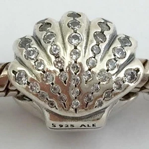 Authentic PANDORA Disney Ariel's Shell Charm, Sterling Silver/CZ, 791574CZ, New - Picture 1 of 1
