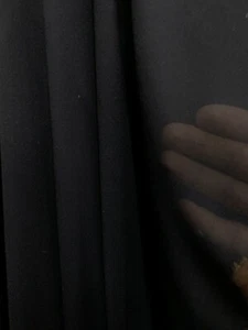 Tela de gasa de poliéster liso transparente negra (60 in) Se vende por yarda - Imagen 1 de 2