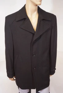 Michael Kors MM15164DR Men's Black Wool Insulated Car Coat Jacket Large L - Picture 1 of 2