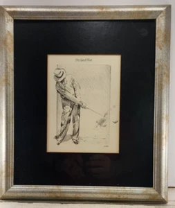 Penciled Version Print The Sand Shot Bernie Horton Golf Portrait Swing Club EUC - Picture 1 of 9