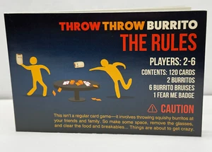 Instrucciones Originales Reglas Lanzar Burrito Juego de Cartas 2021 Exploding Kittens - Imagen 1 de 4