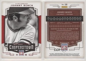 2015 Panini Cooperstown HOF Chronicles Red /35 Johnny Bench #58 HOF