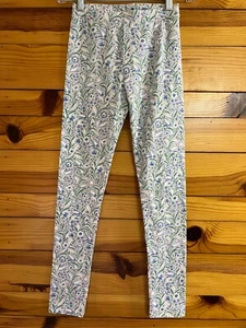 Crewcuts Lilac Full Length Leggings w/Floral Print EUC Girls Pants Size 12 - Picture 1 of 3