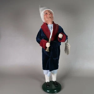 Vintage Byers Choice Caroler A Christmas Carol Ebeneezer Scrooge RARE Blue Robe - Picture 1 of 9