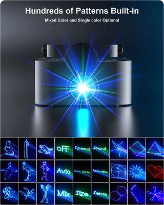 3D Animation Effect RGB Full Color Laser Light DJ Stage Effect Party Bar Lights - Image 1 of 4