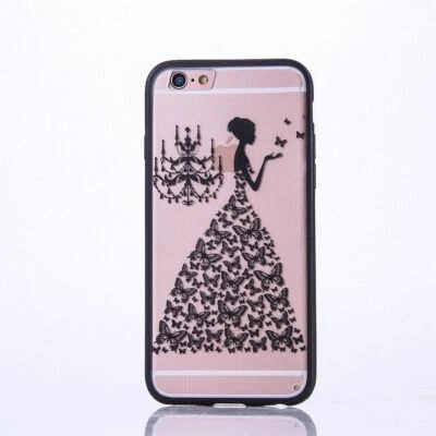 Apple iPhone 7 Plus Custodia Mandala Con Motivo Farfalla Donna Nera - Immagine 1 di 4